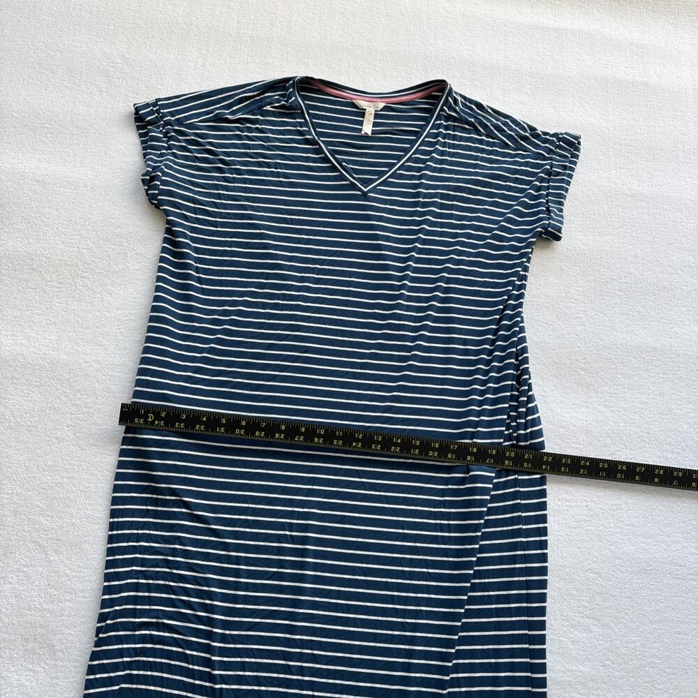Matilda Jane Women Set Sail Maxi Dress‎ Teal Blue White Stripe Pockets Sz Large - Picture 5 of 8